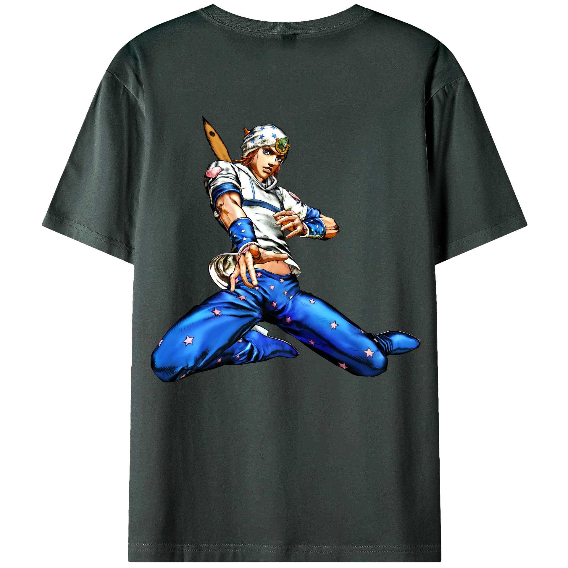 （画像用） ジョジョの奇妙な冒険 ジョナサン?ジョースター JoJo's Bizarre Adventure Jonathan Joestar 綿100％ メンズ半袖Tシャツ（バックプリント） 通気性